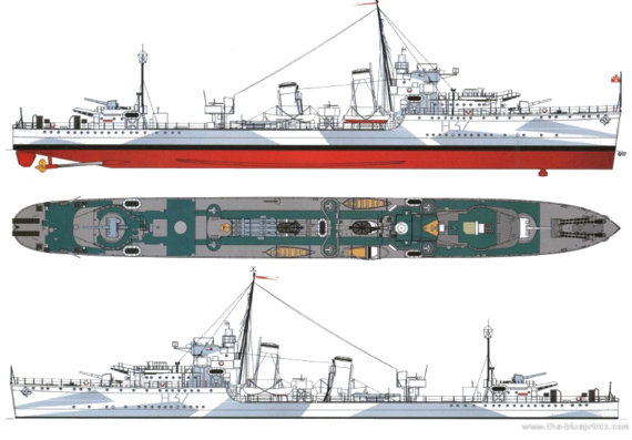 Корабль ORP Garland [Destroyer] (1944) - чертежи, габариты, рисунки